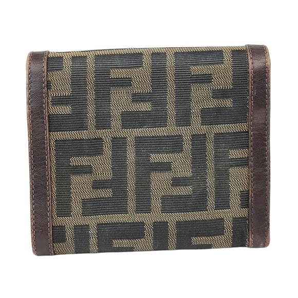 Fendi Zucca FF Logo Compact Wallet - Picture 2 of 10